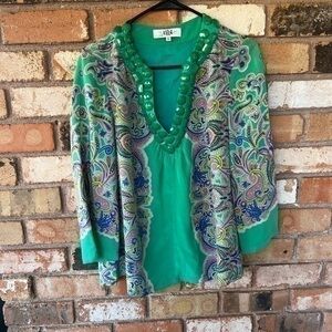 Tibi Silk Beaded Tunic